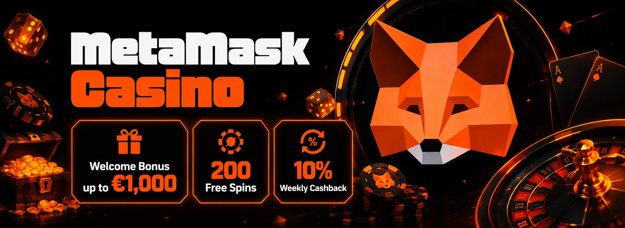 MetaMask Casino welcome bonus — 100% up to €1,000 plus 200 free spins
